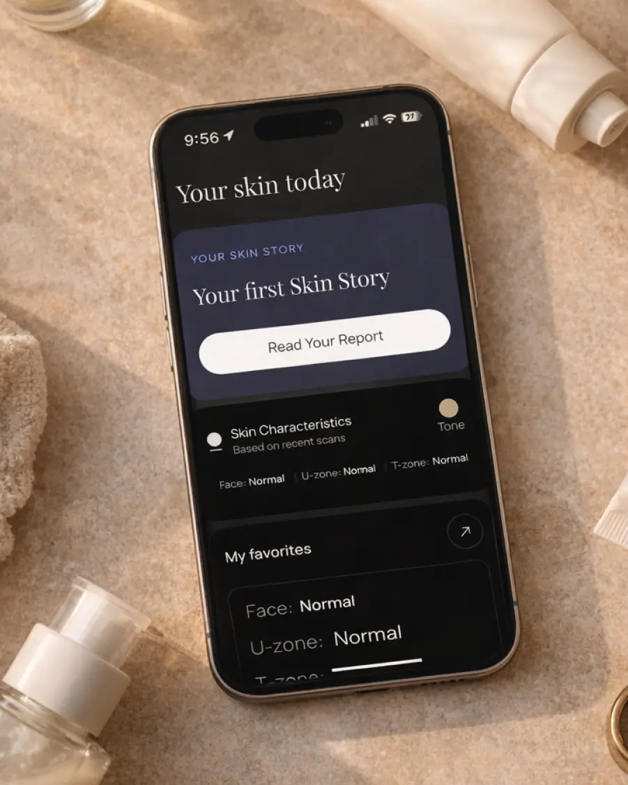 Stella app showing skin intelligence dashboard